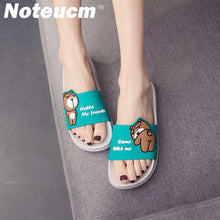 Load image into Gallery viewer, Size 43 44 summer green red female femme tong slider Cartoon dame huose Bedroom beach outside slipper flat pool shoe slide women