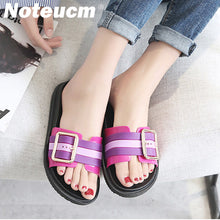 Load image into Gallery viewer, summer fashion female femme red green pink tong slider dame huose beach outside slippers flat pool shoe slide with for women tap