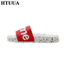 Load image into Gallery viewer, HTUUA 2018 New Couple Bathroom Slippers Women Men Unisex Fashion Brand Outdoors Indoor Home Slippers Non-slip Floor Slides SX755