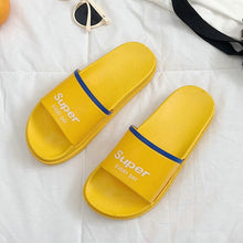 Load image into Gallery viewer, HTUUA 2018 Summer Shoes Chic Letters Slippers Women Korean Candy color Flat Slides Outdoor Indoor Bathroom Home Slippers SX1550