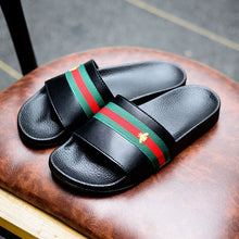 Load image into Gallery viewer, Men Summer Slippers Outdoor Slides Embrider Beach Sandals Flip Flop Slip On Fashion Slippers Flat Heel Casual Flat Slide Sandals