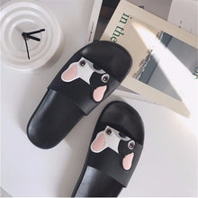 Load image into Gallery viewer, Cute Dog Cartoon Women Slides 2018 Fashion Pu Leather Beach Shoes Women Flat Heels Flip Flops Barefoot Slippers Zapatillas Mujer