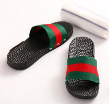 Load image into Gallery viewer, Men Summer Slippers Outdoor Slides Embrider Beach Sandals Flip Flop Slip On Fashion Slippers Flat Heel Casual Flat Slide Sandals