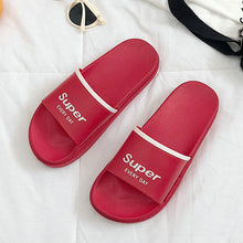 Load image into Gallery viewer, HTUUA 2018 Summer Shoes Chic Letters Slippers Women Korean Candy color Flat Slides Outdoor Indoor Bathroom Home Slippers SX1550