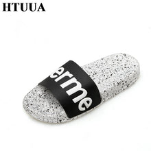 Load image into Gallery viewer, HTUUA 2018 New Couple Bathroom Slippers Women Men Unisex Fashion Brand Outdoors Indoor Home Slippers Non-slip Floor Slides SX755