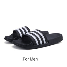 Load image into Gallery viewer, 2018 New Summer Beach Slippers Men Women Fashion Stripe Flat Bath Home Slipers Male Shoes Summer Sandals Indoor Slippers Men