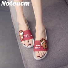 Load image into Gallery viewer, Size 43 44 summer green red female femme tong slider Cartoon dame huose Bedroom beach outside slipper flat pool shoe slide women