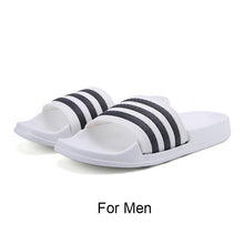 Load image into Gallery viewer, 2018 New Summer Beach Slippers Men Women Fashion Stripe Flat Bath Home Slipers Male Shoes Summer Sandals Indoor Slippers Men
