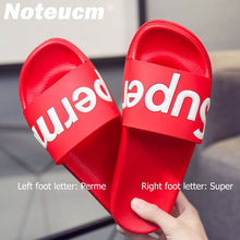 Load image into Gallery viewer, Size 43 44 summer green red female femme tong slider Cartoon dame huose Bedroom beach outside slipper flat pool shoe slide women