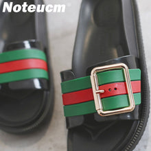 Load image into Gallery viewer, summer fashion female femme red green pink tong slider dame huose beach outside slippers flat pool shoe slide with for women tap