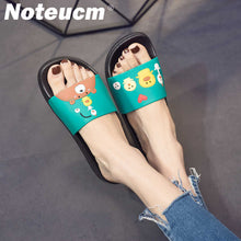 Load image into Gallery viewer, Size 43 44 summer green red female femme tong slider Cartoon dame huose Bedroom beach outside slipper flat pool shoe slide women