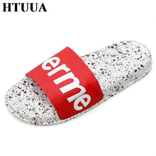 Load image into Gallery viewer, HTUUA 2018 New Couple Bathroom Slippers Women Men Unisex Fashion Brand Outdoors Indoor Home Slippers Non-slip Floor Slides SX755