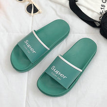 Load image into Gallery viewer, HTUUA 2018 Summer Shoes Chic Letters Slippers Women Korean Candy color Flat Slides Outdoor Indoor Bathroom Home Slippers SX1550