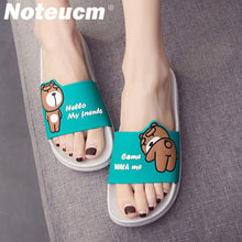 Load image into Gallery viewer, Size 43 44 summer green red female femme tong slider Cartoon dame huose Bedroom beach outside slipper flat pool shoe slide women
