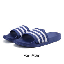Load image into Gallery viewer, 2018 New Summer Beach Slippers Men Women Fashion Stripe Flat Bath Home Slipers Male Shoes Summer Sandals Indoor Slippers Men