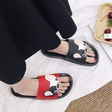 Load image into Gallery viewer, Cute Dog Cartoon Women Slides 2018 Fashion Pu Leather Beach Shoes Women Flat Heels Flip Flops Barefoot Slippers Zapatillas Mujer